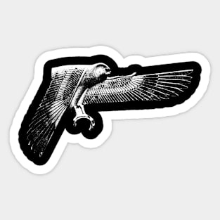 Black Hours Falcon Flying Sticker